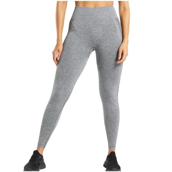 Gymshark Women's Flex High Waisted Leggings Charcoal Marl Pink‎ - Picture 3 of 11